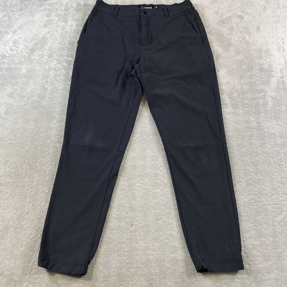 Cuts AO Pants Mens Medium Black Slim Fit Tapered Technical Office Performance